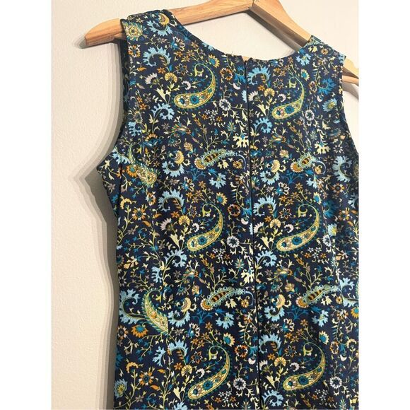 Womens Blue Paisley Floral Print Boho V Neck Sleeveless Maxi Dress Size Small - Picture 4 of 6